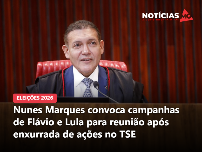 Nunes Marques convoca campanhas de Flávio e Lula para reunião após enxurrada de ações no TSE
