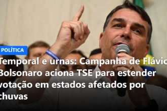 Temporal e urnas: Campanha de Flávio Bolsonaro aciona TSE para estender votação em estados afetados por chuvas