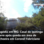 Tragédia em MG: Casal de Ipatinga morre após queda em área de cachoeira em Coronel Fabriciano